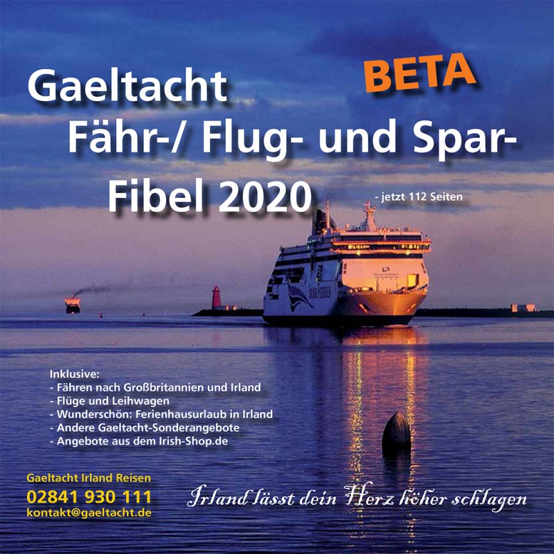 1201 Gaeltacht Fähr-, Flug- und Sparfibel für Irland - Betaversion 2020 